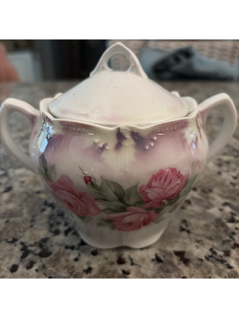 vintage sugar bowl with lid and handles [COPY]